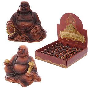 Mini Buddha, Szerencsehozó Figurák Displayben – Fahatású