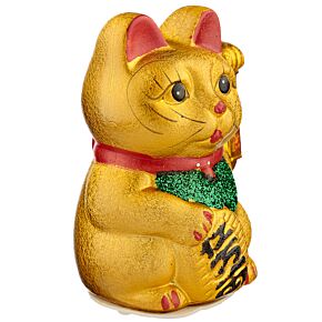 Maneki Neko Integető Macska, Nyitott Szemmel - 17cm