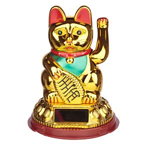 Maneki Neko Szerencsehozó Macska, Integető - Arany