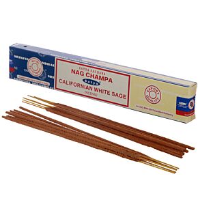 01308 Füstölő Pálcák, Satya - Nag Champa & Kaliforniai Fehér Zsálya